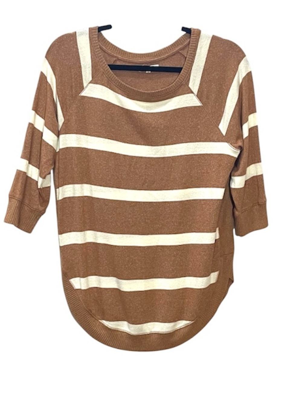 Maurices Striped 3/4 Sleeve Lightweight Sweater Top
